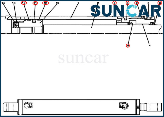 Les kits de réparation de cylindre de la chenille PU01V00030R100 ENFERMENT le kit de Hydraulic Oil Seal d'excavatrice de CX17B
