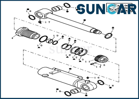 72280268 kit de joint de rechange de cylindre d'oscillation de bouteur de CAS de Mini Crawler Excavator CX20B