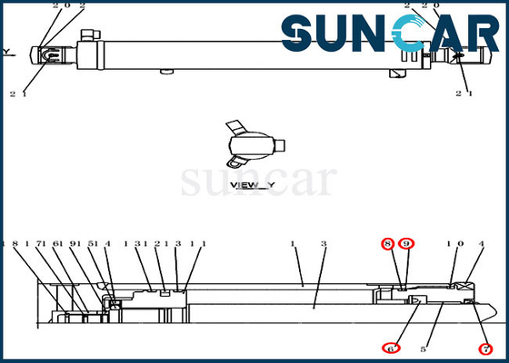 Phoque Kit Fits Compact Crawler Excavator CX31B CX36B d'oscillation de bras des kits PX01V00042R300 de cylindre