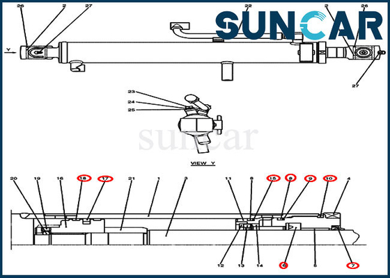 Excavatrice de chenille de Kit Fits CX27B de joint de réparation de bras de boom du kit PV01V00051R300 de fermeture des CAISSES