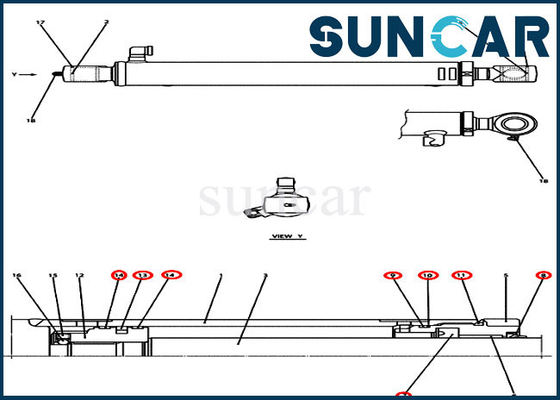 Contrat Mini Crawler Excavator du CAS CX36B CX31B de Kit Fits de joint de cylindre du seau PX01V00041R300