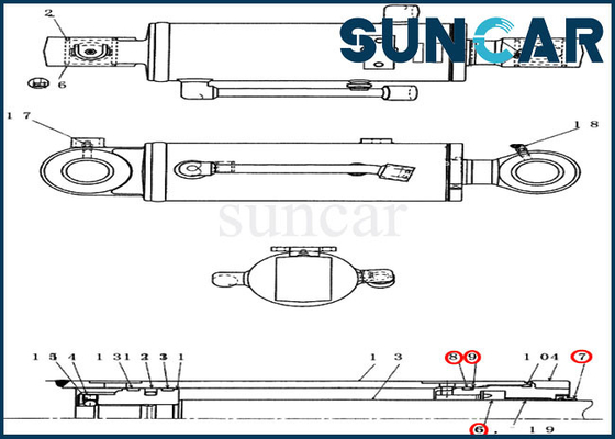 Excavatrice Sealing Kit du CAS CX36B CX31B de Kit Fits de réparation de joint de cylindre du bouteur PX01V00043R300