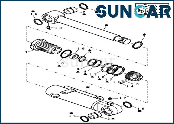 Cachetage hydraulique de cylindre de Kit For Mini Crawler Excavator de joint de bouteur du kit de réparation de cas de CX31B 72280261