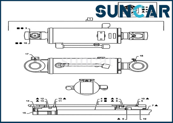 La fermeture des caisses PX01V00043R200 Kit Dozer Cylinder Seal Kit adapte l'excavatrice Equipment de CX36B CX31B