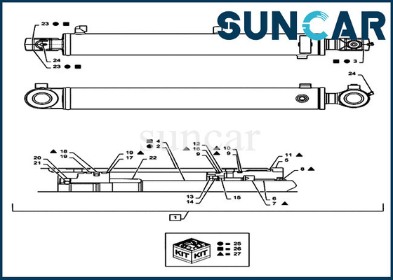 Machines de cas de Kit For Excavator CX36B de service de cylindre du kit PX01V00069R300 de joint de boom