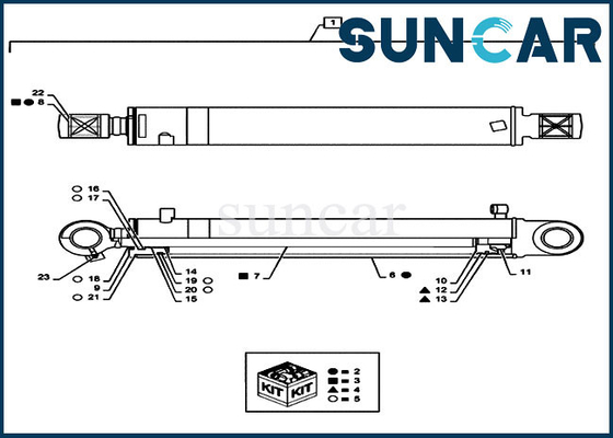 Phoque Kit Hydraulic Repair Sealing Kit de Swing Cylinder Piston d'excavatrice du CAS PS01V00004R300 de CX55B