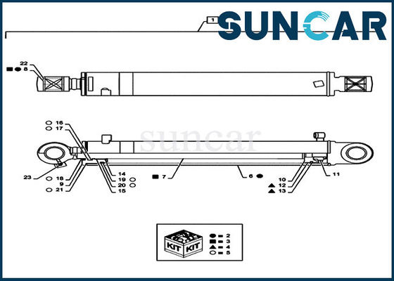 Excavatrice Replacement Kits de Rod Sealing Kit Case CX55B de piston de cylindre de l'oscillation PS01V00004R400