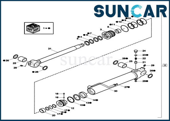 CAS CX18C de Kit Fits Mini Crawler Excavator de joint de cylindre de XKCC-00528 XKCC00528 Dipper