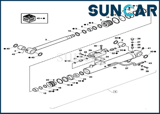 Les kits de rechange de cylindre de Repair Seal Kit XKCD-03427 XKCD03427 Dipper d'excavatrice adapte le cas CX26C