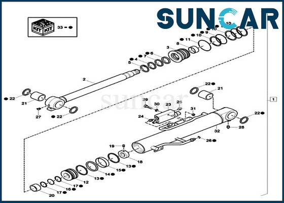 Cylindre hydraulique de boom du kit XKCC-01375 XKCC01375 du joint ISO9001 scellant le modèle CX37C de CAS de Kit For