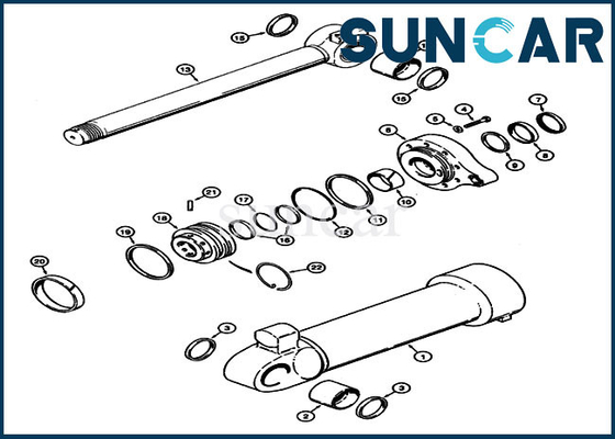 Kit modèle de Kit For Case 721 Replacement Hydraulic Sealing de joint de chargeur de roue du cylindre G110690 de seau
