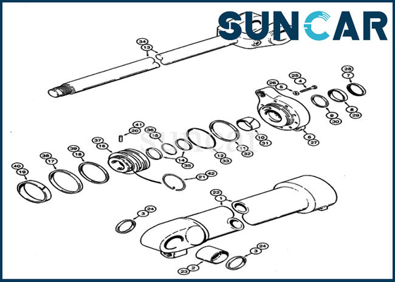 la réparation Kit Loader Cylinder Kits Fits de joint de CYL de l'ascenseur 1986823C1 AFFAIRE l'équipement 821 lourd