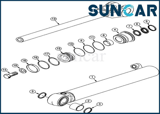kit de cachetage de cylindre hydraulique de Kit Wheel Loader Case 521D 521F 521E de joint de l'ascenseur 360979A1