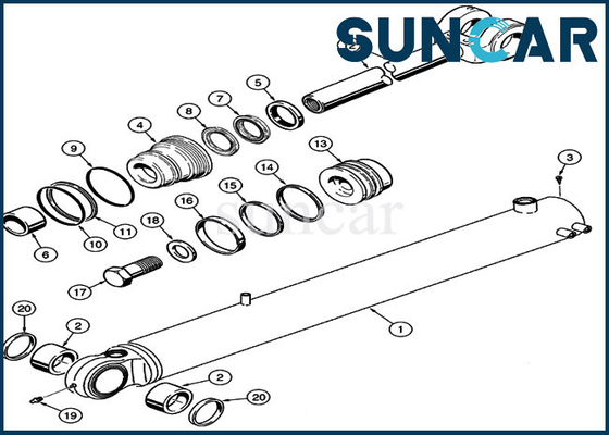 521D kit de réparation de joint du kit 57.2MM Rod Seals Loader Bucket Cylinder de joint du cas 1542877C1