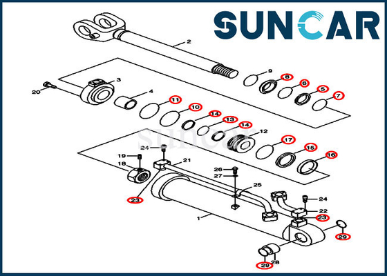 Pièces de chargeur de roue de Kit For 1221E de réparation de joint de cylindre de boom du cas 31Y2-03180 31Y203180