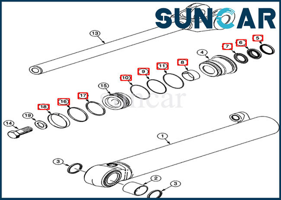 kits de réparation hydrauliques de chargeur de Kit Heavy Equipment 521D 521F 521E de joint de cylindre d'ascenseur du cas 360979A1