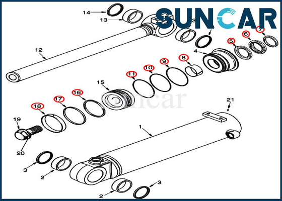 Cylindre d'inclinaison de CAISSE de kit de joint de 87434291 seaux scellant le chargeur de roue de Kit Fits 521D 521F 621D 621G