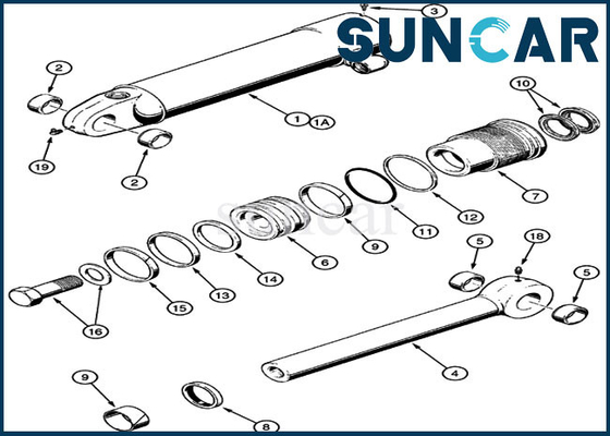 le joint Kit Replacement Cylinder Service Kit du ripper 1542875C1 adapte l'équipement lourd du CAS 621B 721B 850K