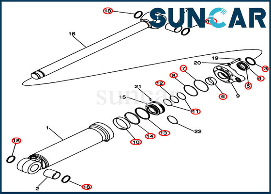 Chargeur hydraulique de roue de Kit For Case Model 921F de joint de réparation de cylindre d'inclinaison du kit 84327732 de joint