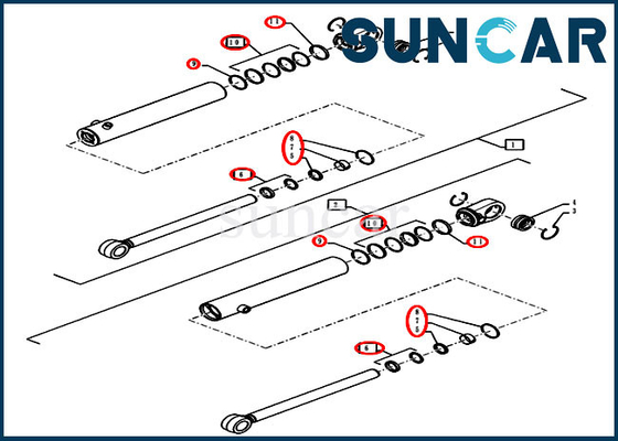 Cas 921G 1021G1121G de 84572474 d'orientation de train avant de vérin de service ajustements de Kit Loader Seal Repair Kit