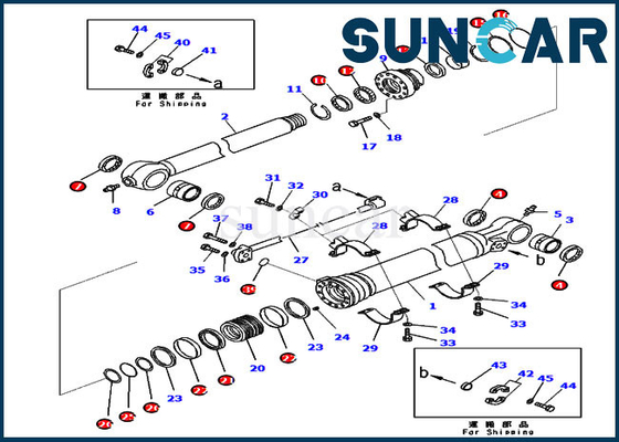 721-98-00710 pièces de servitude hydraulique de Kit Bucket Cylinder For KOMATSU PC210-11 PC228USLC-11 de joint