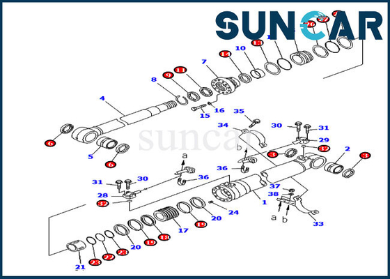 707-99-47790 7079947790 Kit d'entretien de la flèche Version outre-mer PC220-7 PC200LC-7 Kit de joint de cylindre Komatsu