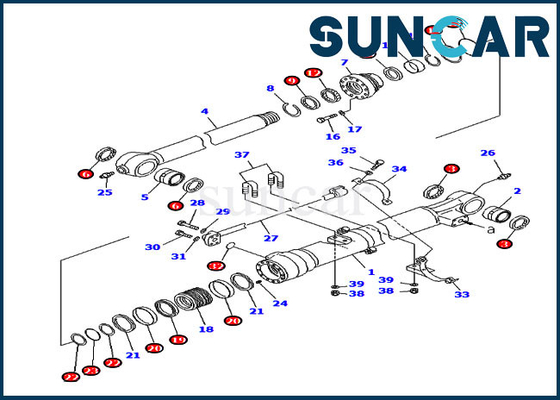 Kit de réparation de joint de cylindre de seau de Sealing Kit 707-99-47130 KOMATSU d'excavatrice de PC200LC-8 PC220-8 7079947130