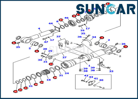 Kit de joint 707-99-45070 Kit de service de godet Cylindre hydraulique pour Komatsu PC200-8 HB205-1 HB215LC-1