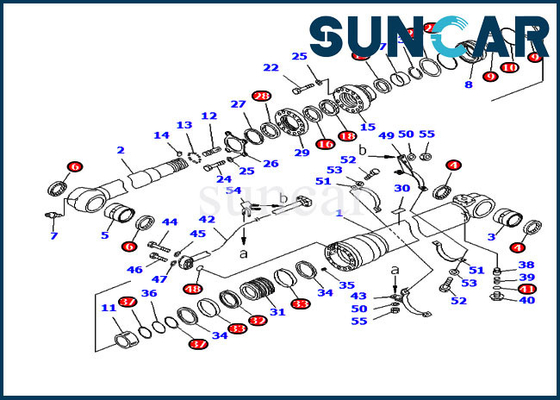 Pièces de rechange PC200-8 707-99-50730 Kit de réparation de joint de cylindre de bras Komatsu Kit d'étanchéité d'excavatrice