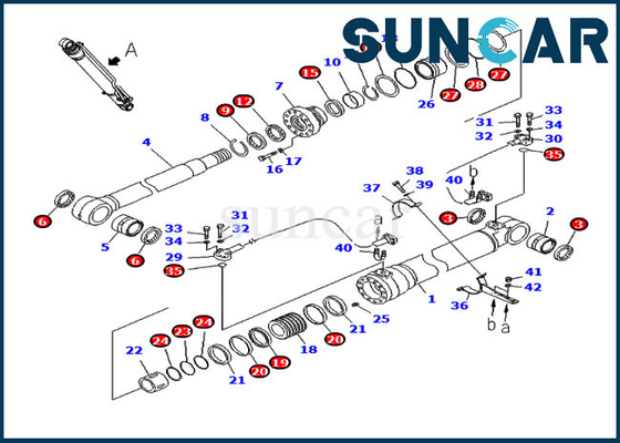 707-98-47710 Kit d'entretien de flèche 90MM Tige 130MM Alésage Komatsu PC200LC-8 PC200LC-8E0 Kit de joint de cylindre