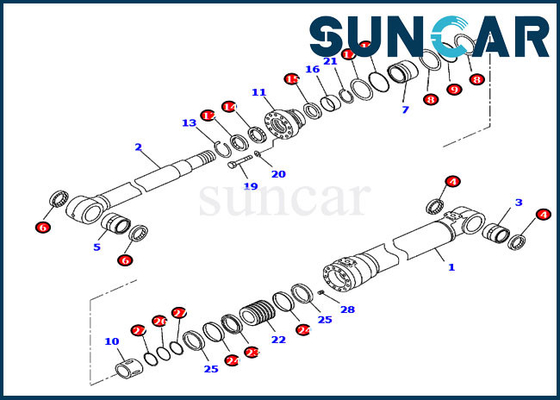 707-99-47050 7079947050 Kit de joint de flèche Kit de réparation de cylindre hydraulique pour PC210-10 PC210LC-11 Komatsu