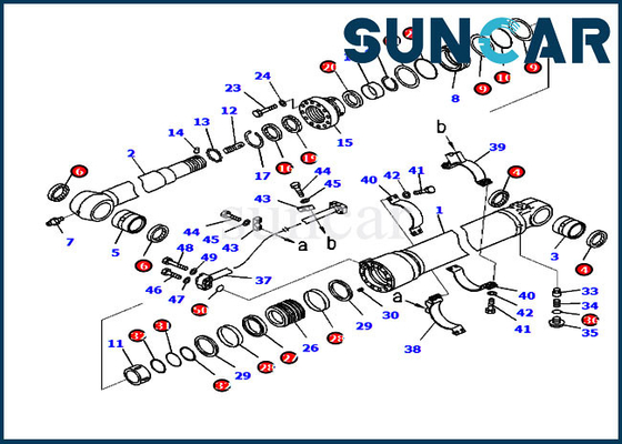 PC238USLC-11 PC210LC-10 Excavatrice 707-99-50520 Kit de remplacement de kit d'entretien de vérin de bras Komatsu