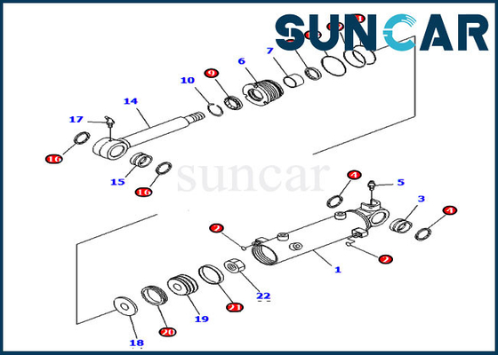 707-98-13890 service Kit Excavator Hydraulic Cylinder Kits d'ascenseur de lame de KOMATSU PC2000-8 PC20MR-2
