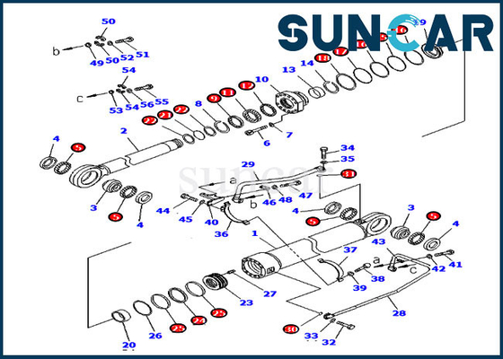 707-99-96140 CYL du trou 300MM de Kit Fits Komatsu Backhoe PC2000-8 Rod 200MM de joint de réparation de cylindre de boom