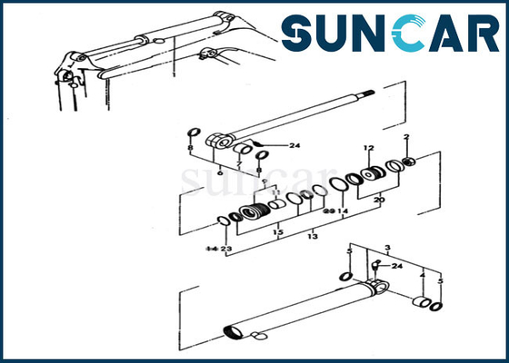 Cylindre de bras de Seal Kit YM172173-72900 d'excavatrice scellant les pièces intérieures de Kit For PC20FR-2 KOMATSU