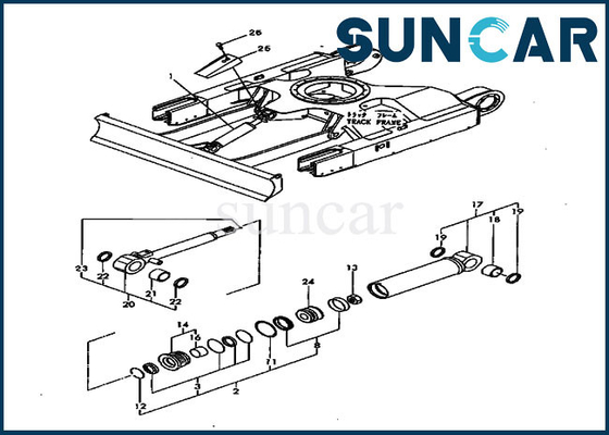 Pièce et couverture intérieures de Kit Hydraulic Cylinder Fits Excavator de joint de lame de PC20FR-2 KOMATSU YM172168-72010