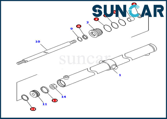 707-98-12590 phoque Kit For Komatsu PC120SC-6 PC200SC-7-M1 de cylindre de CABINE de 7079812590 glissières