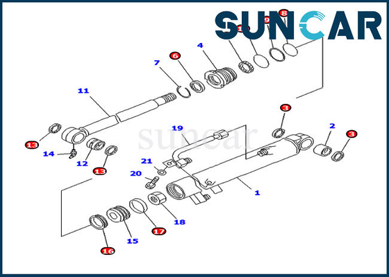 707-98-12280 7079812280 pièces intérieures de Kit For PC20MR-1 PC20R-8 KOMATSU de réparation de joint de cylindre de seau