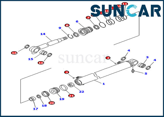 L'excavatrice Seal Kit 707-98-14780 PC20MR-2 PC26MR-3 KOMATSU grondent service Kit Hydraulic Cylinder 7079814780