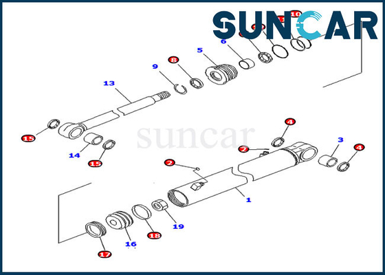 707-98-14790 kits de rechange de Kit For Komatsu PC20MR-2 PC26MR-3 de joint de cylindre d'oscillation de boom