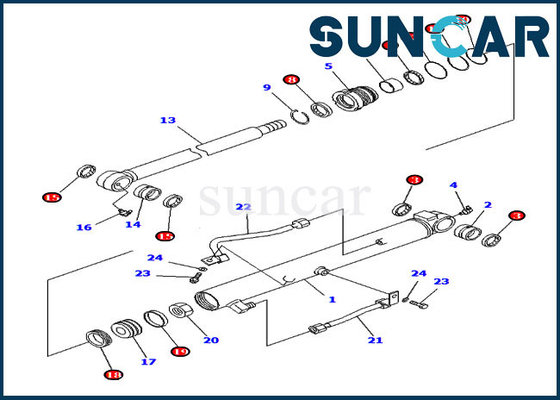 707-98-14830 phoque Kit For Komatsu Inner Parts PC20R-8 PC38UU-3 de cylindre de 7079814830 seaux