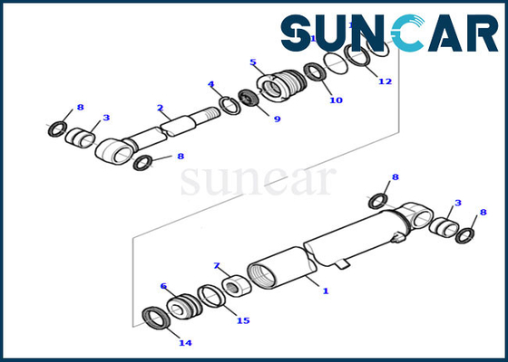 878000516 excavatrice Sealing Kit de Kit Model PC20R-8 KOMATSU de joint de réparation de cylindre de bras de boom