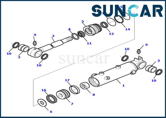 878000519 pièces d'entretien de remplacement de Kit Hydraulic Cylinder For Komatsu PC20R-8 de joint de lame
