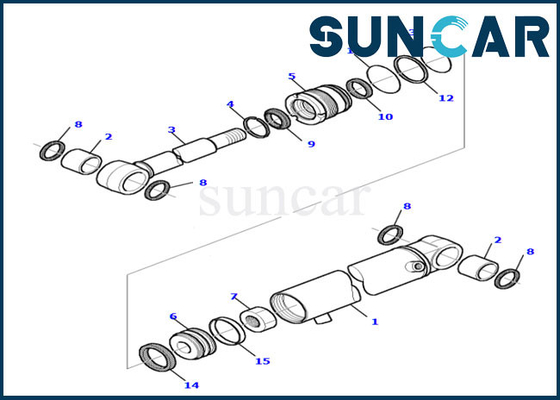 Réparation Kit Excavator Service Kit de joint de cylindre d'oscillation de boom de KOMATSU PC20R-8 878000517