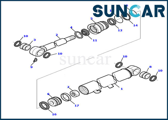Kits de scellage de rechange de KOMATSU de résistance à l'usure PC20R-8 du kit 878000518 de joint de cylindre de seau