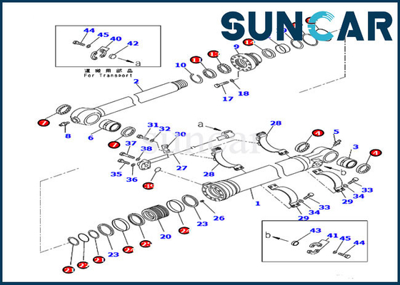 707-99-47131 7079947131 kit de réparation de cylindre du kit PC210LC-10 PC228USLC-10 KOMATSU de service de seau