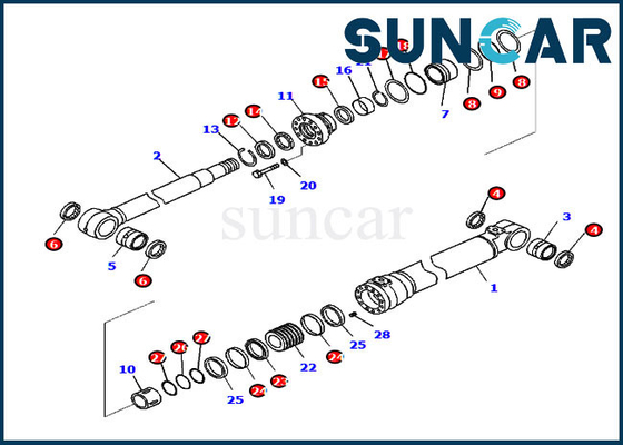 Kit 721-99-48740 de joint de cylindre service Kit Fits Komatsu PC210-11 PC210-11E0 de 7219948740 booms