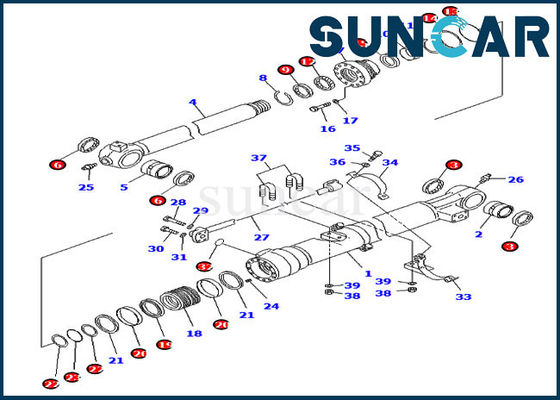 707-99-45040 seau scellant les pièces intérieures de cylindre de Kit Repair Kits For Komatsu PC228USLC-8 PC210LC-8K