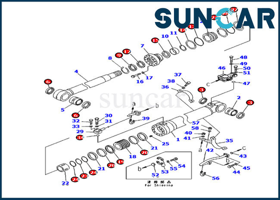 Réparation Kit Hydraulic Cylinder d'ascenseur de boom 707-99-46390 pour l'équipement lourd de KOMATSU PC210LC-8K PC210NLC-8K