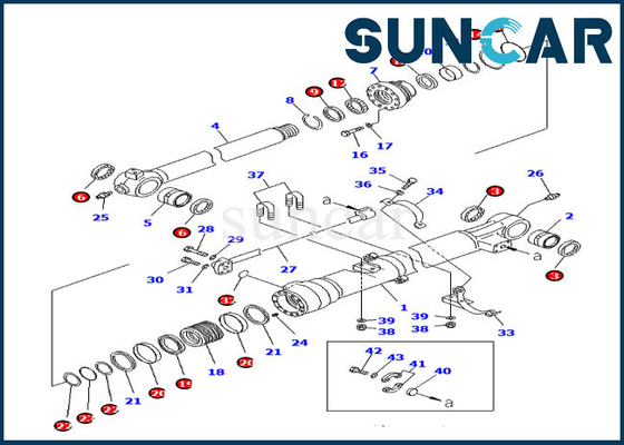 Kit 7079947040 de rechange de cylindre du kit 707-99-47040 PC210LC-8K de cachetage de seau de KOMATSU